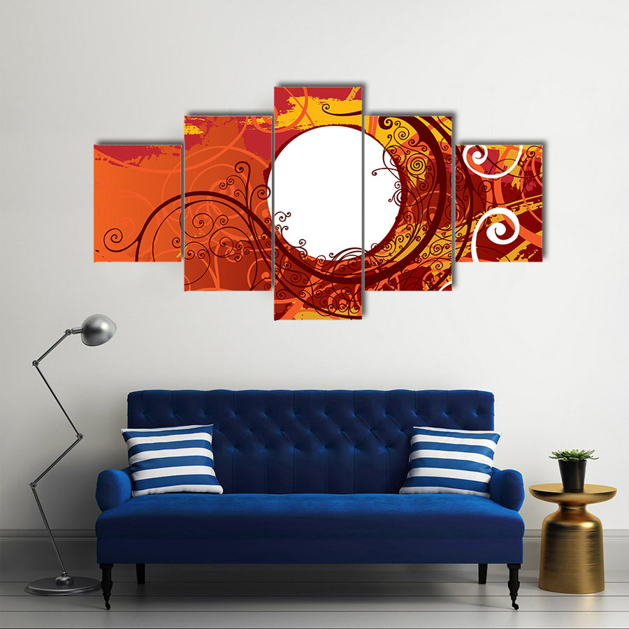Vector ornament in flower style Multi Panel Canvas Wall Art