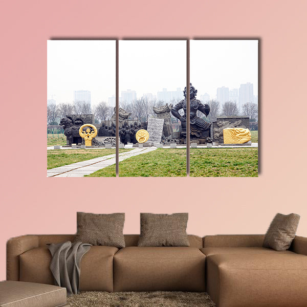 The sculpture group of the Daming Palace Multi panel canvas wall art