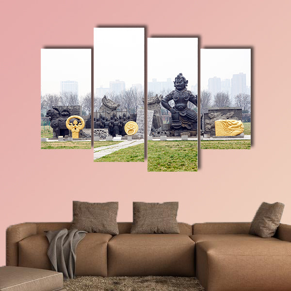 The sculpture group of the Daming Palace Multi panel canvas wall art