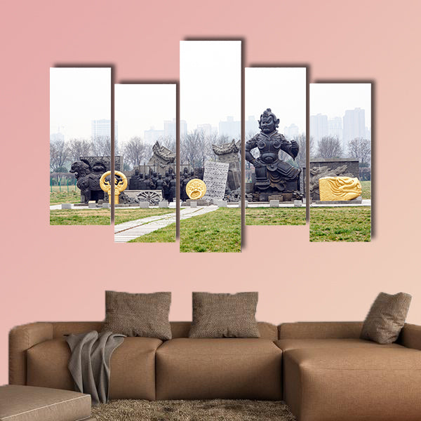 The sculpture group of the Daming Palace Multi panel canvas wall art