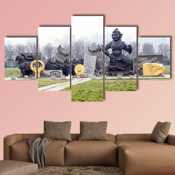 The sculpture group of the Daming Palace Multi panel canvas wall art