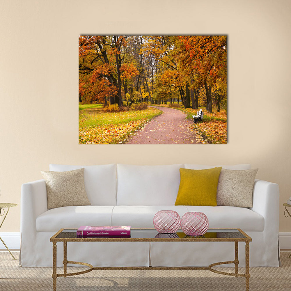 Autumn in park Multi panel canvas wall art