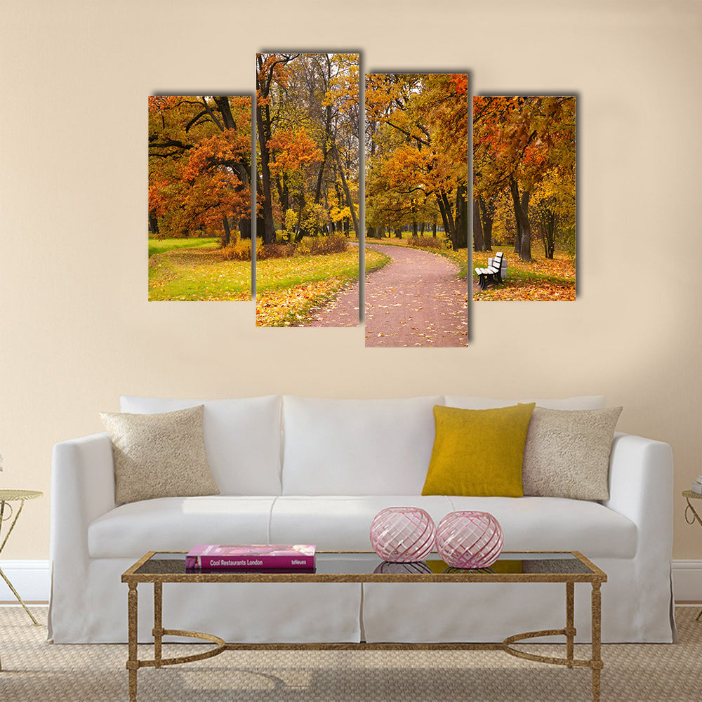 Autumn in park Multi panel canvas wall art