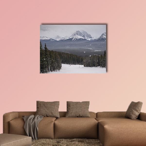 People skiing, Lake Louise, Banff National Park, Alberta wall art