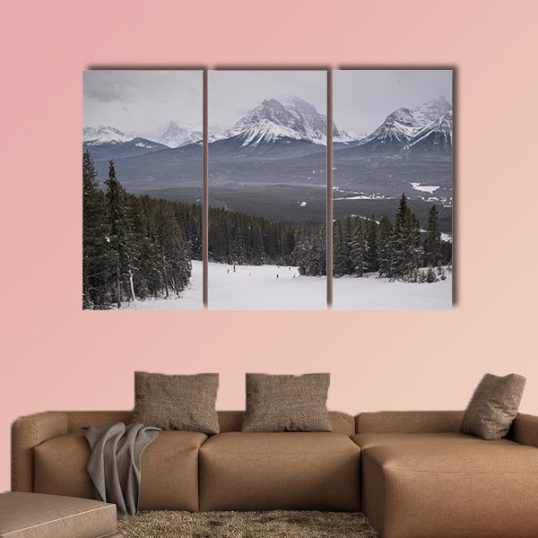 People skiing, Lake Louise, Banff National Park, Alberta wall art