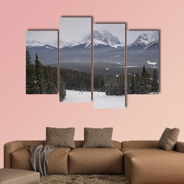 People skiing, Lake Louise, Banff National Park, Alberta wall art