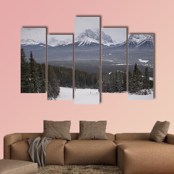 People skiing, Lake Louise, Banff National Park, Alberta wall art