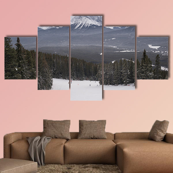 People skiing, Lake Louise, Banff National Park, Alberta wall art
