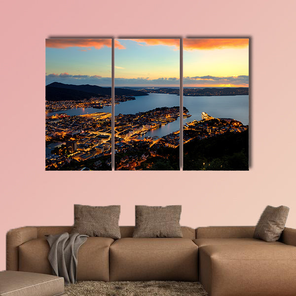 Norway Bergen multi panel canvas wall art