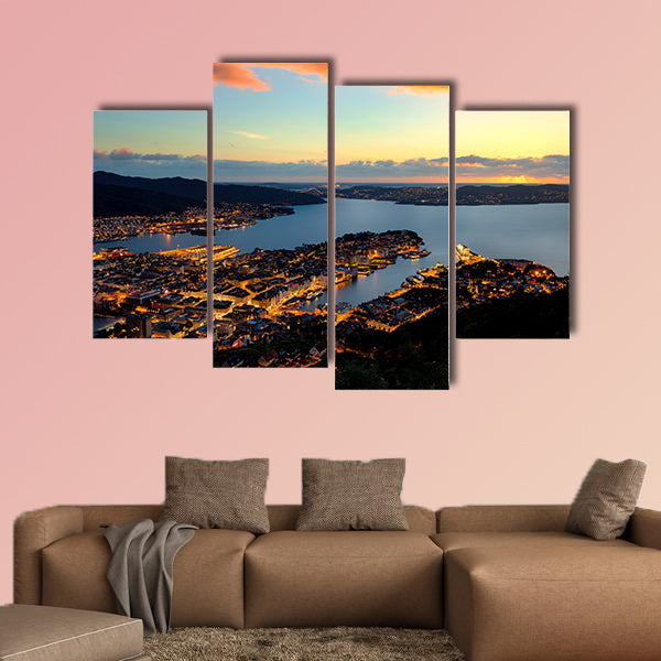 Norway Bergen multi panel canvas wall art