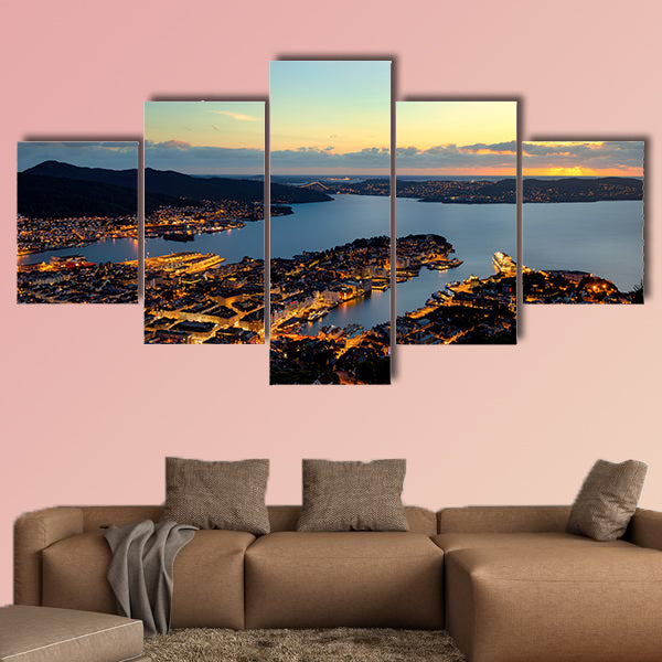 Norway Bergen multi panel canvas wall art