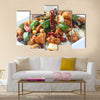 Kung Pao chicken over rice  Chinese food Multi Panel Canvas Wall Art