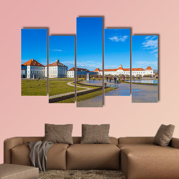 Unidentified people at Nymphenburg Palace, multi panel canvas wall art