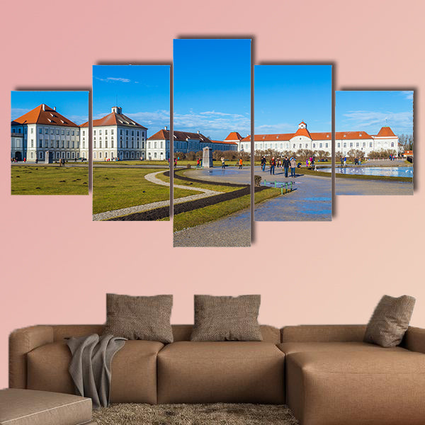 Unidentified people at Nymphenburg Palace, multi panel canvas wall art