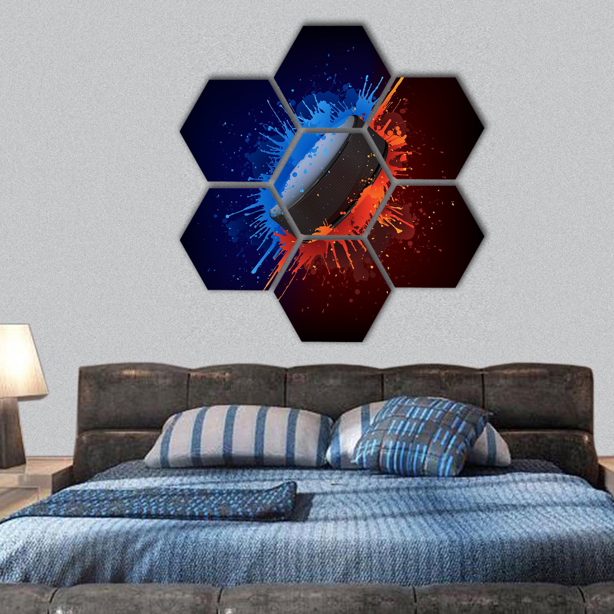 Hockey Puck hexagonal canvas wall art