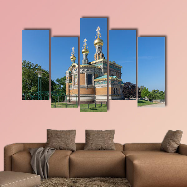 Russian Chapel in Darmstadt, Hesse, Germany multi panel canvas wall art