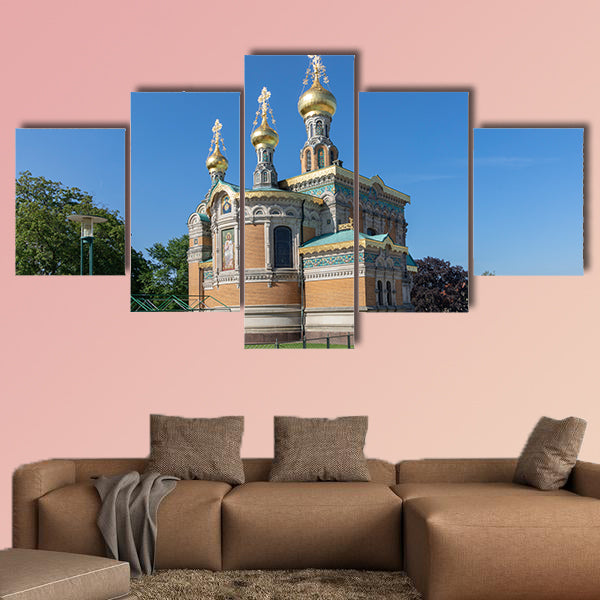 Russian Chapel in Darmstadt, Hesse, Germany multi panel canvas wall art