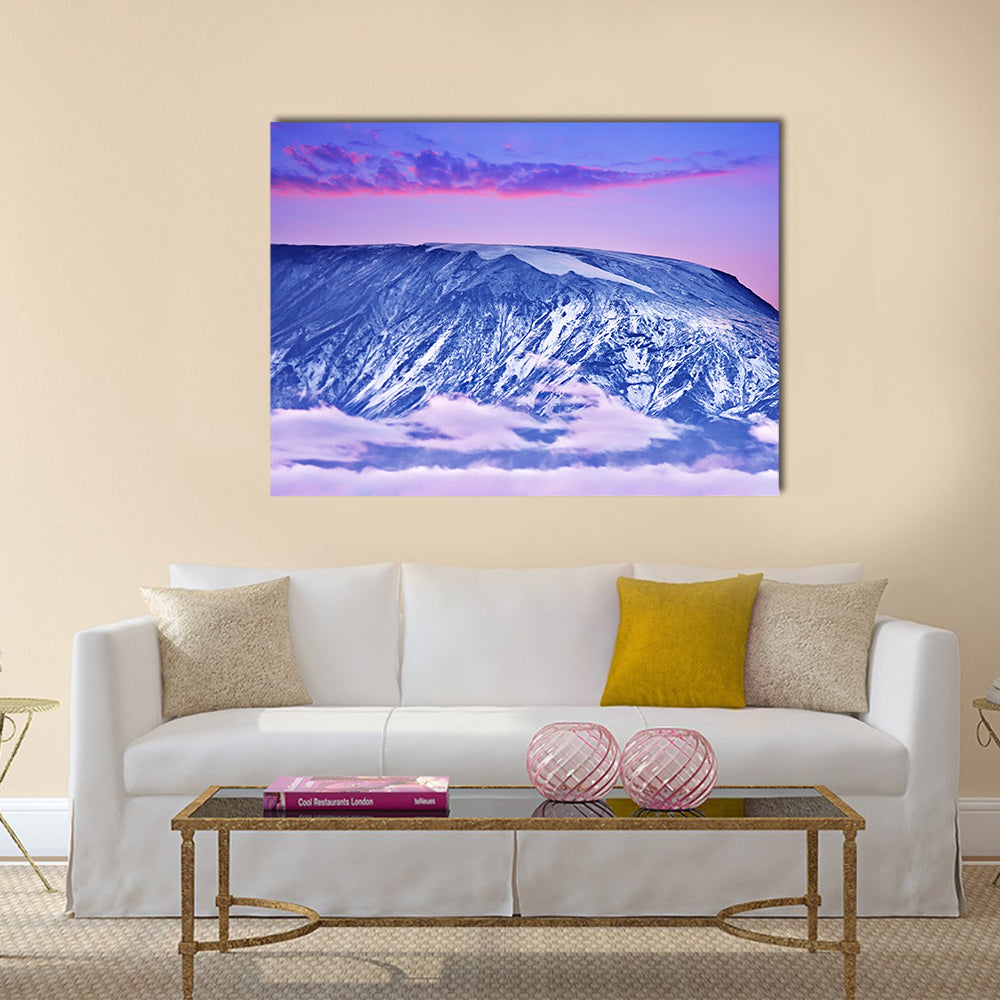 Kilimanjaro at sunset, giant volcano mount multi panel canvas wall art
