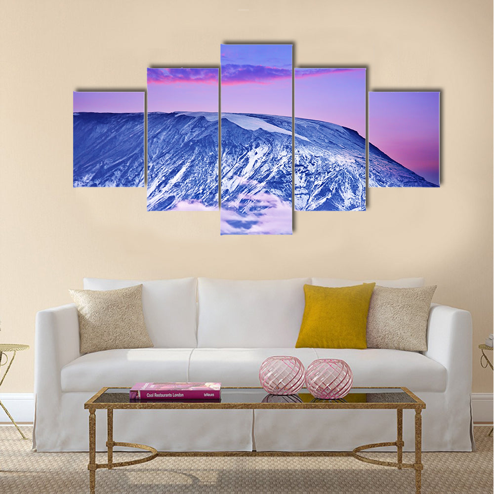 Kilimanjaro at sunset, giant volcano mount multi panel canvas wall art