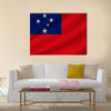 National flag of samoa on wavy cotton fabric Multi panel canvas wall art