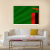 National flag of Zambia on wavy cotton fabric Realistic vector illustration Multi panel canvas wall art