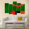 National flag of Zambia on wavy cotton fabric Realistic vector illustration Multi panel canvas wall art