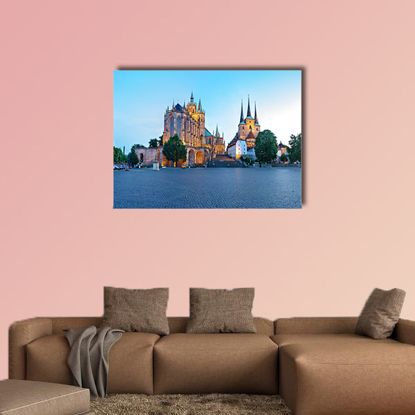 The Erfurt Cathedral alias Erfurter Dom and the Domplatz in wall art
