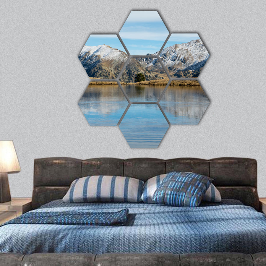 Autumn in Lake Querol, El Tarter, Canillo, Andorra hexagonal canvas wall art