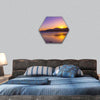 sunset over Inch Beach on Dingle Peninsula hexagonal canvas wall art