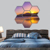 sunset over Inch Beach on Dingle Peninsula hexagonal canvas wall art