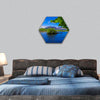 Idyllic lake at Killarney National Park hexagonal canvas wall art