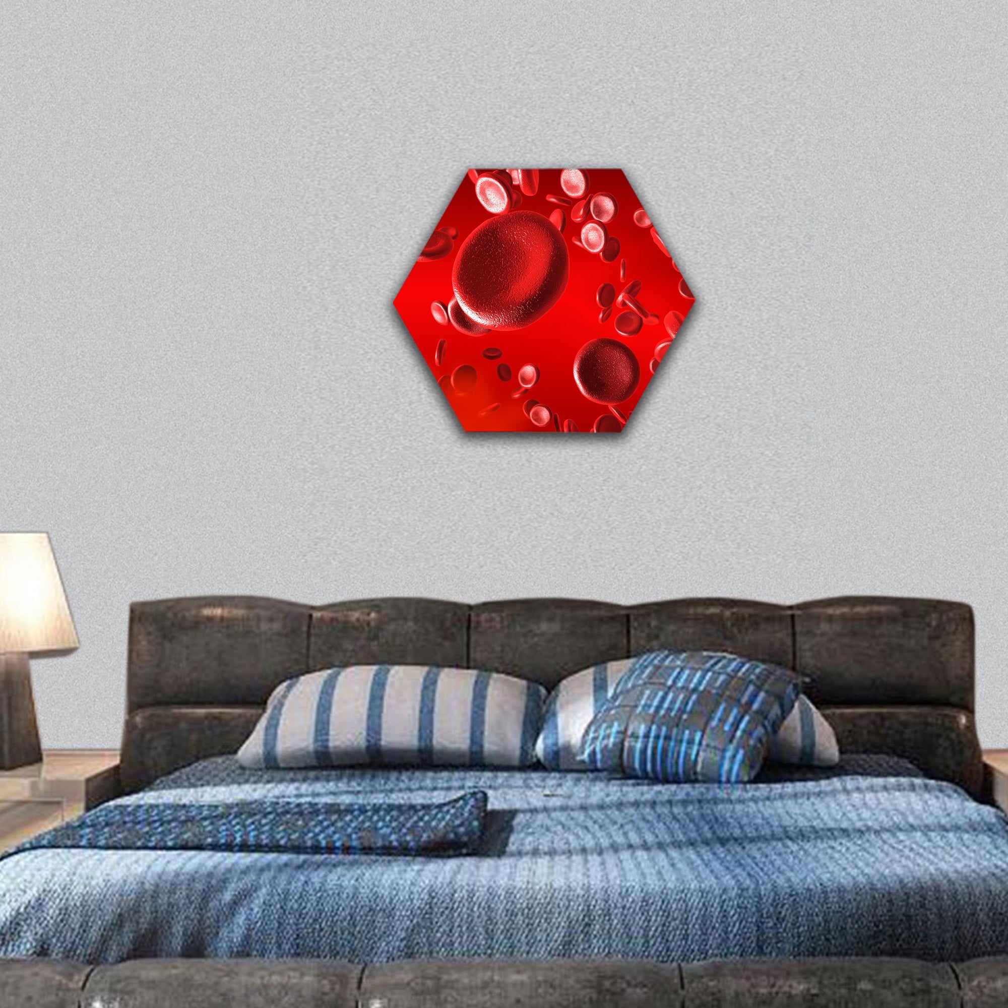Blood cells hexagonal canvas wall art