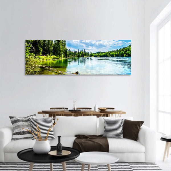 Lake in Wells Gray panoramic canvas wall art