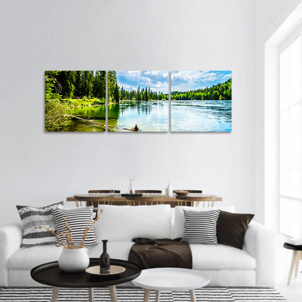 Lake in Wells Gray panoramic canvas wall art