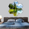 Cariboo Mountains and the Thompson River hexagonal canvas wall art