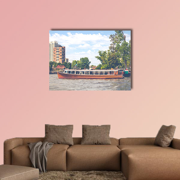 Maritime transport in El Tigre port, Argentina multi panel canvas wall art