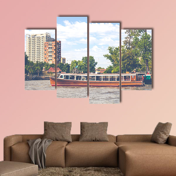 Maritime transport in El Tigre port, Argentina multi panel canvas wall art