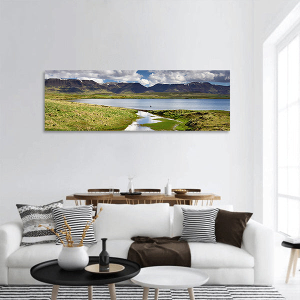 Lake Svinavatn panoramic canvas wall art