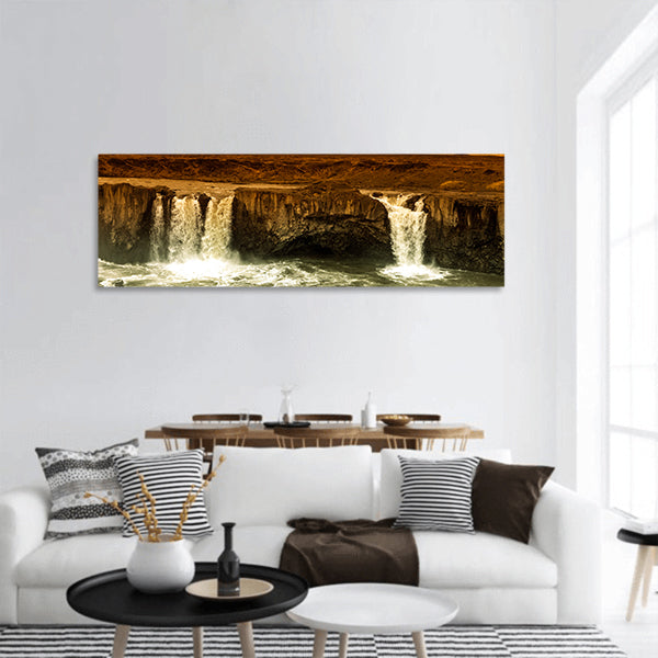 Beautiful part of stony rocky panoramic canvas wall art