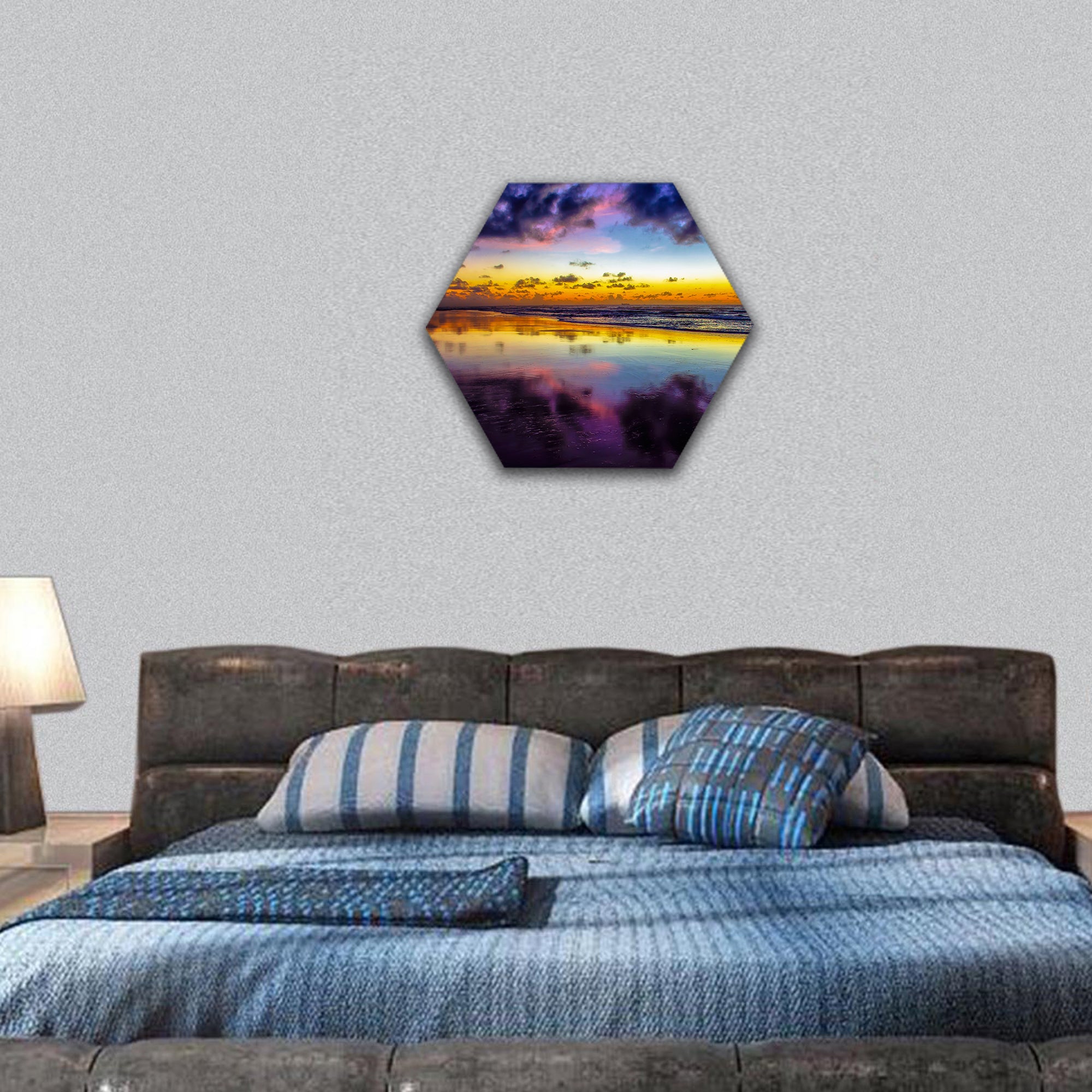 Purple Twilight,  Recife, Brazil  hexagonal canvas wall art