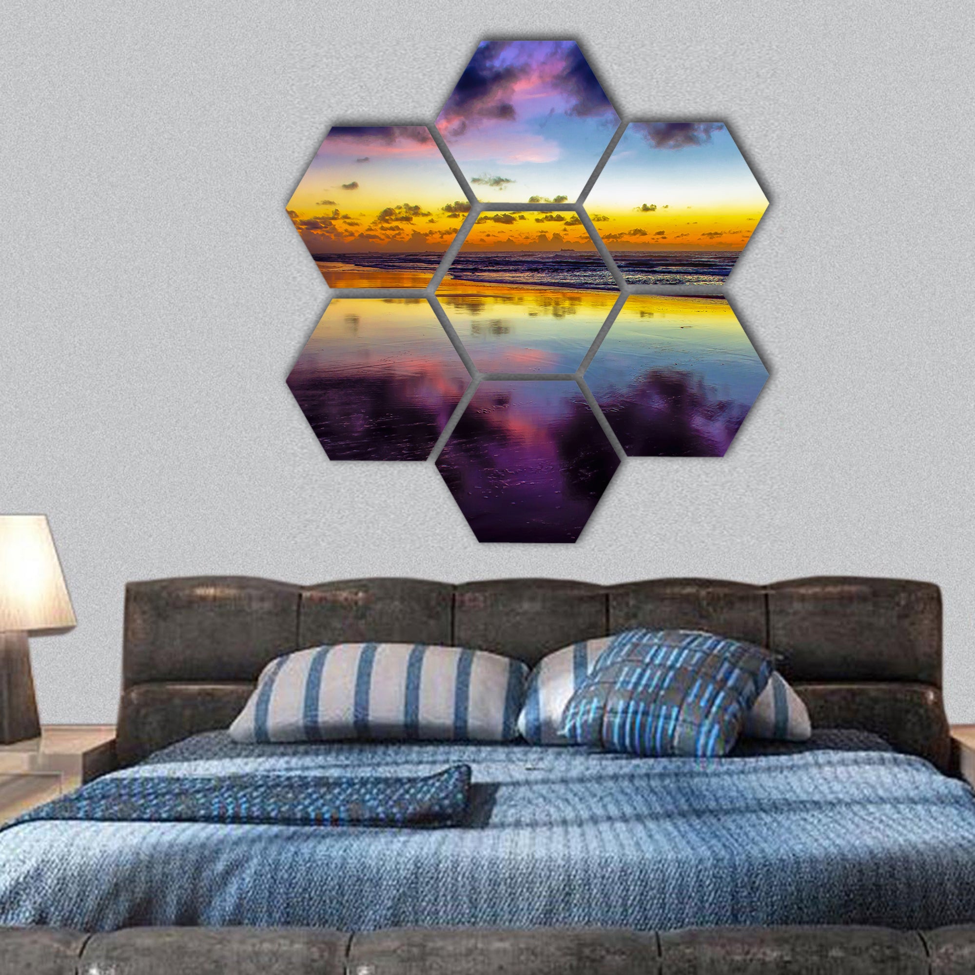Purple Twilight,  Recife, Brazil  hexagonal canvas wall art