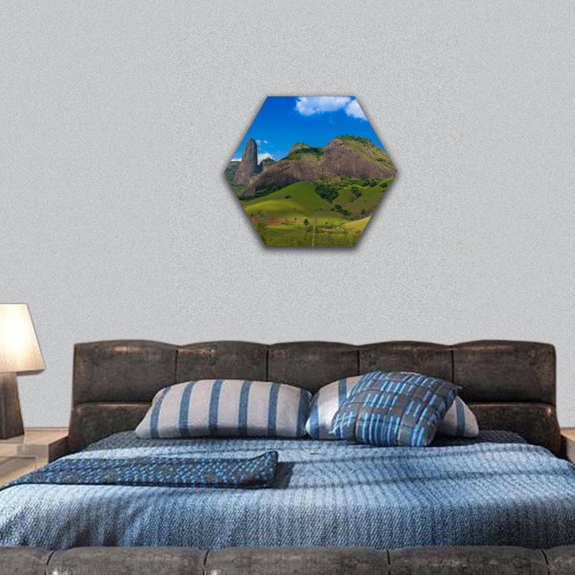 Itabira peak  Brazil's countryside  hexagonal canvas wall art
