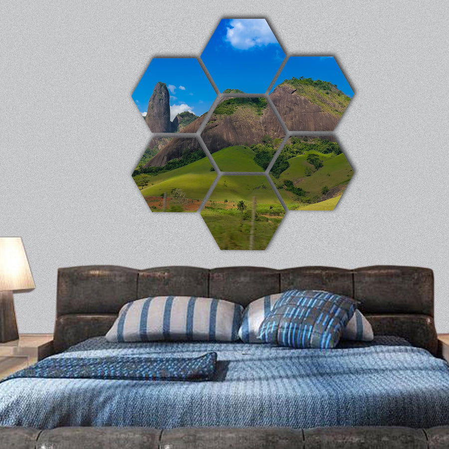 Itabira peak  Brazil's countryside  hexagonal canvas wall art