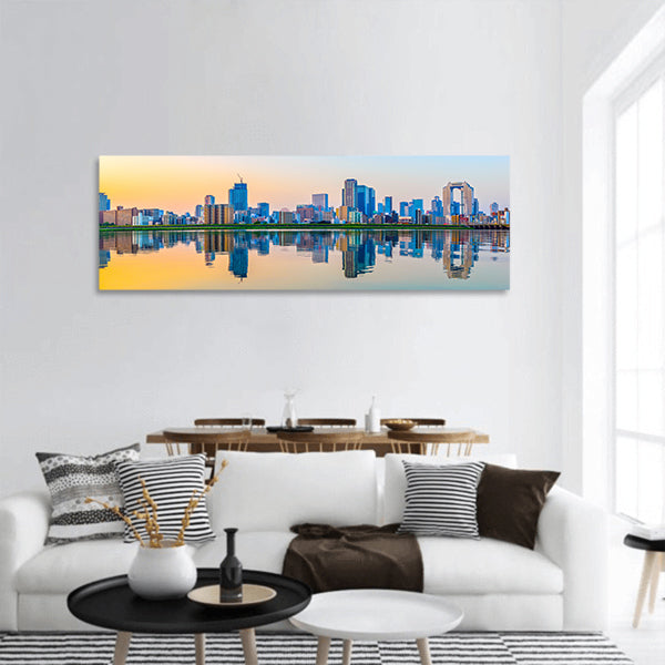 Townscape of Osaka panoramic canvas wall art