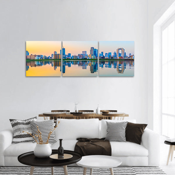 Townscape of Osaka panoramic canvas wall art