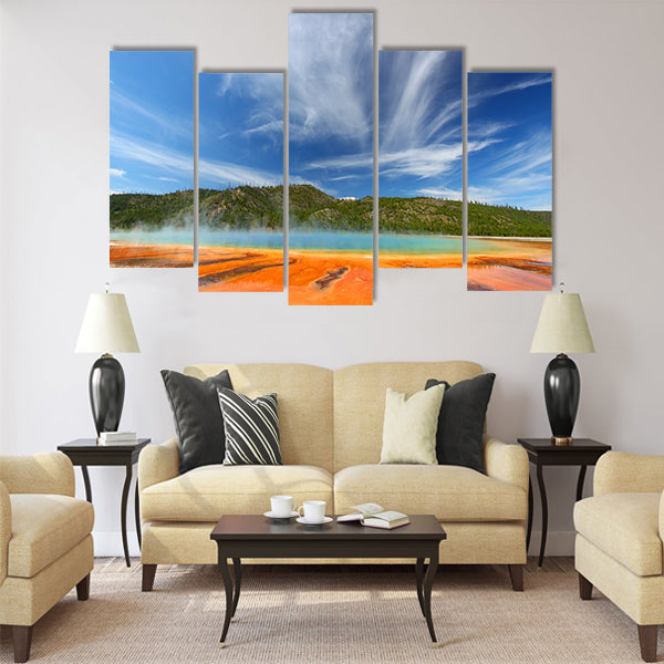 Grand Prismatic Spring in Yellowstone National Park Multi panel canvas wall art