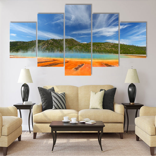 Grand Prismatic Spring in Yellowstone National Park Multi panel canvas wall art