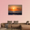 Sun rays over the Bulgarian Black Sea; Morning seascape with nice clouds wall art