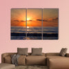 Sun rays over the Bulgarian Black Sea; Morning seascape with nice clouds wall art