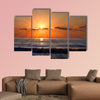 Sun rays over the Bulgarian Black Sea; Morning seascape with nice clouds wall art